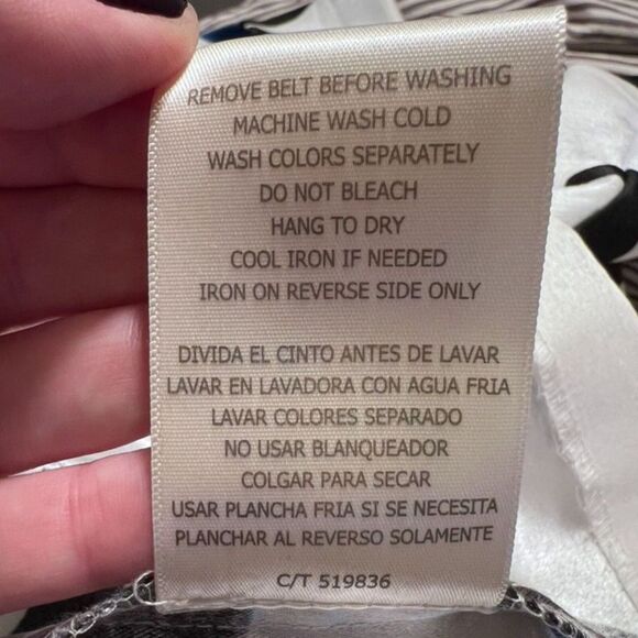 Julian Taylor New York Retro Style Fit & Flare Dress Bow Belt SZ 10 Black White - Picture 10 of 14